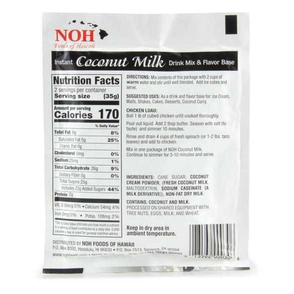 Coconut Drink Mix Back - Noh Foods