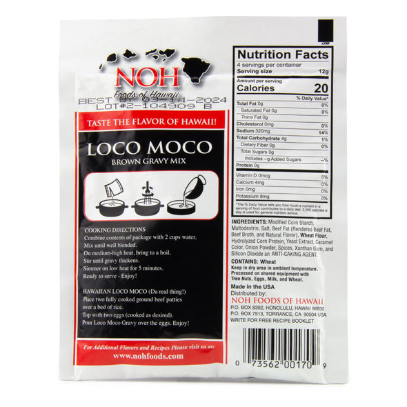 Hawaiian Loco Moco Brown Gravy Mix - Ingredients & Nutrition