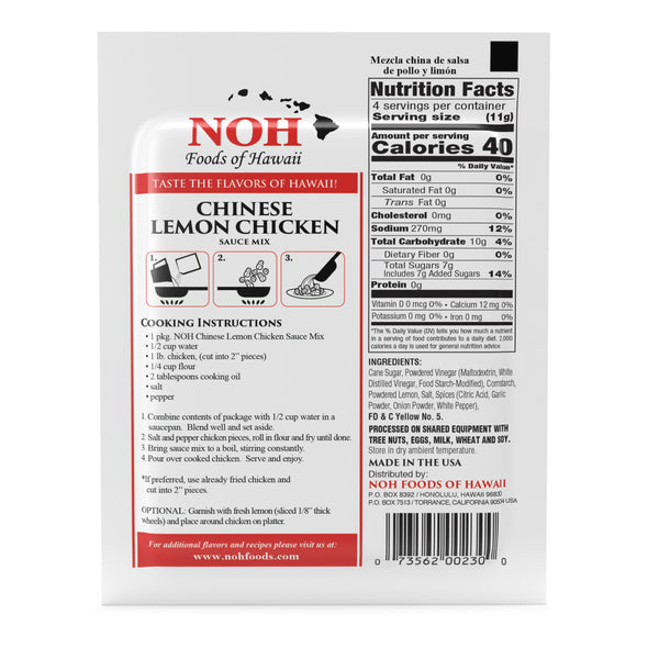 Chinese Lemon Chicken Sauce Mix - Nutrition Information