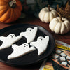 Coconut pudding ghosts for Halloween party