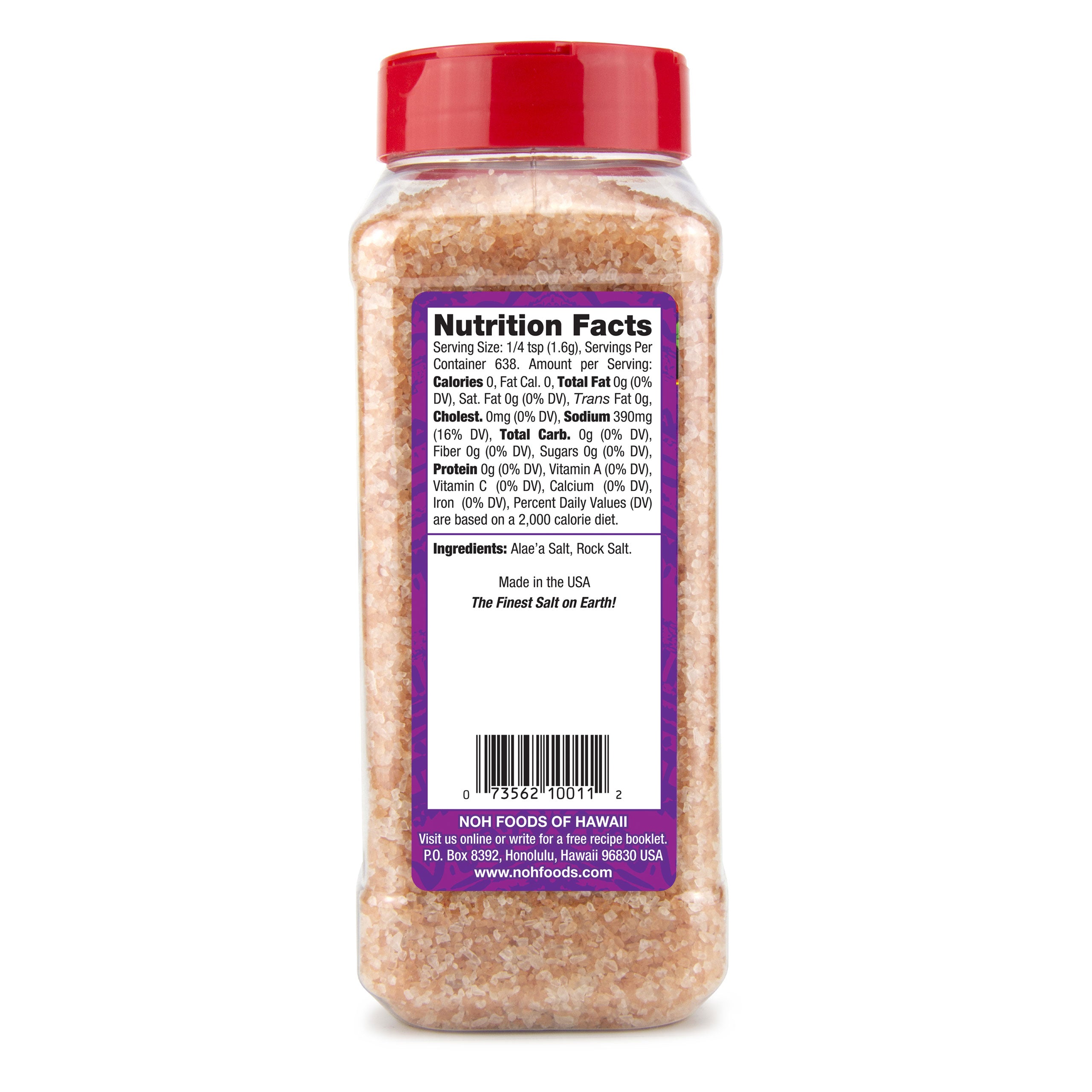Original Hawaiian Salt - large bottle nutrition information